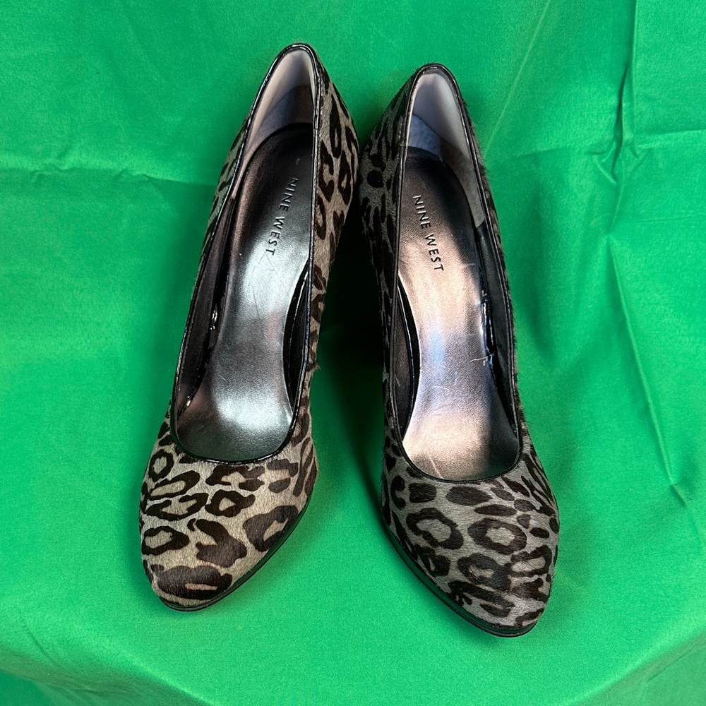 Nine West Animal Print Heels - Black and Brown